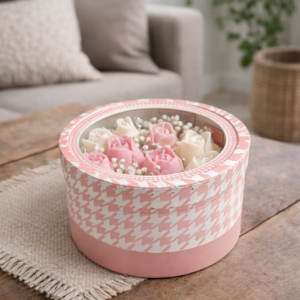 Lumânare florală Pink Tulip Gift Box